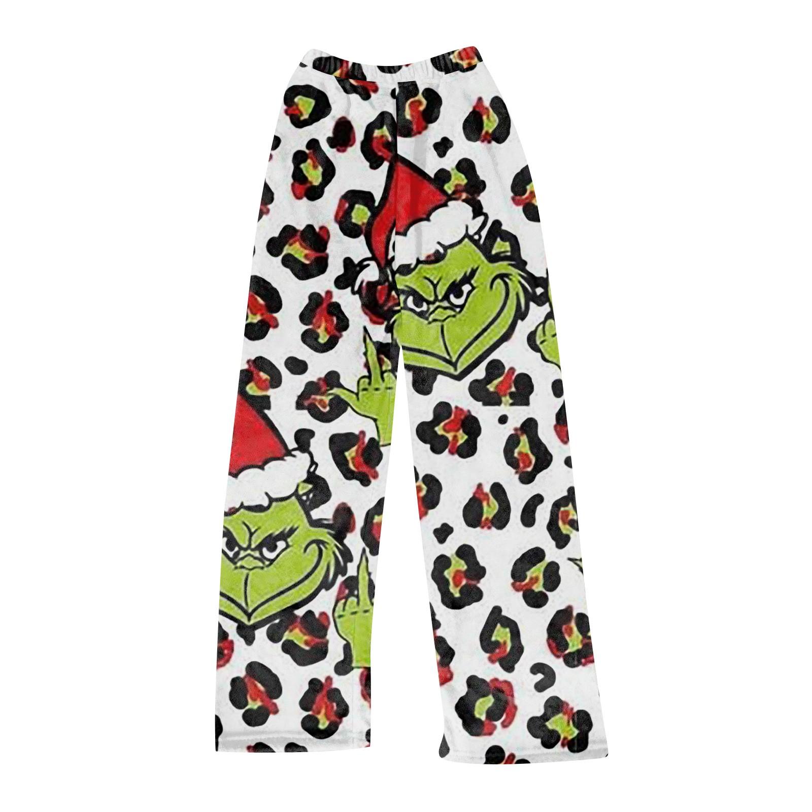 

Женские модные повседневные брюки с рождественским принтом, повседневные брюки из плюша XXL