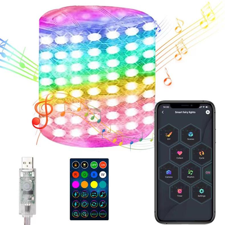 2022 USB Bluetooth Waterproof Leather String Lights for Outdoor Christmas Decor and Camping