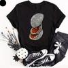 Lunar Moon T- Shirt Funny Cool Orange Slice Space Retro Tee Vintage 90s Gifts Top