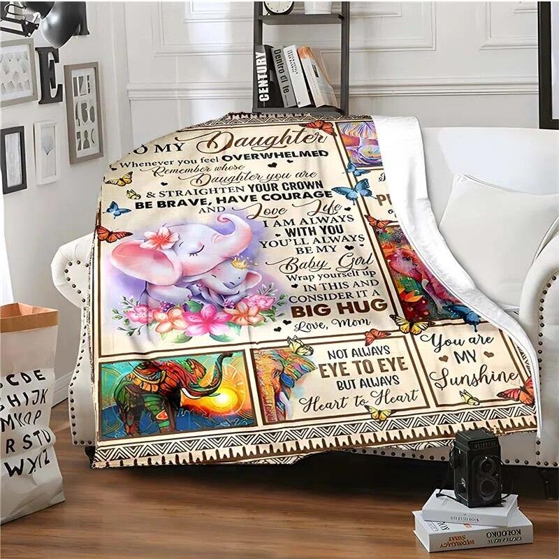 Letter 3D Print Deka mému dítěti Rodičům a milovníkům Teplá deka do obývacího pokoje Měkká flanelová deka pro dospělé a děti