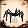Decorative Spider for Trees Halloween Tree Topper, Spooky Large Black Furry Creative Props Ornament with Spiral Base Home Party Haunted House Supplies