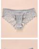 Women's Plus Size Seamless Mid-Rise Thong with Lace Trim, Breathable Pure Cotton Crotch