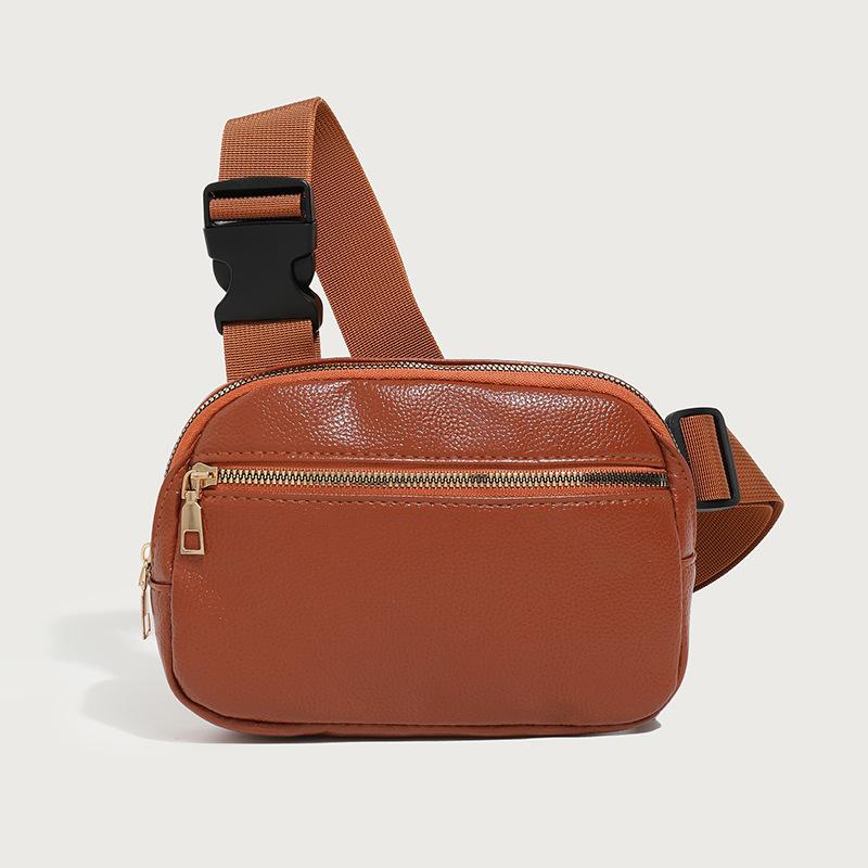 New adjustable belt trendy cool handsome fanny pack solid color versatile women's backpack diagonal span fanny pack
