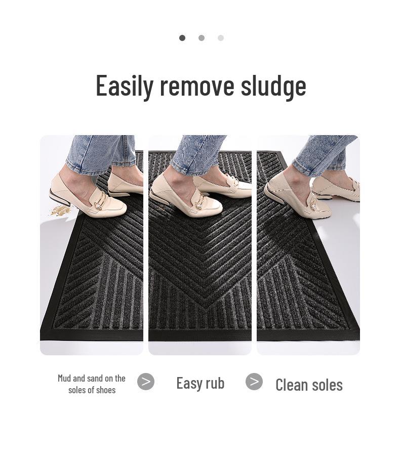Anti-Slip Outdoor Rubber Door Mat - Dirt-Resistant High-End Entrance Carpet for Home.