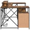 Desk with Shelf Smoked Oak 182 x 101 x 87.5 cm