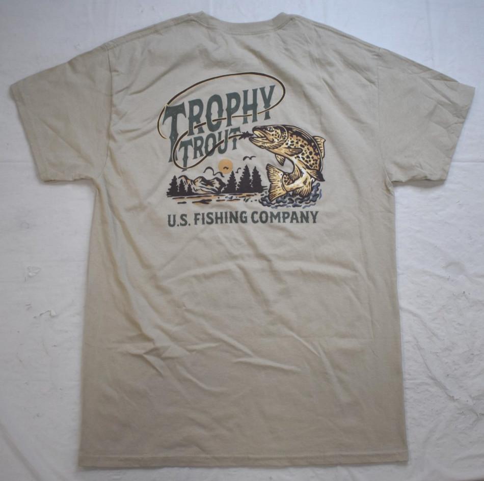

U.S. Fishing Company Mens US Fighing Co. Trophy Trout Beige Shirt New 4XL