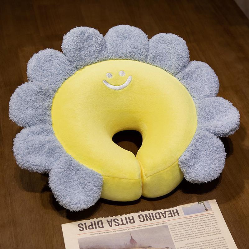 Adorable Cartoon Sunflower Memory Foam Nap Pillow For Kids Desk Rest Removable Cover