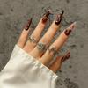 Dark Punk Retro Joint Ring Set Ring, Hip Hop Engraved Bat Couple Ring Jewelry