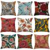 Retro Hand-painted Plants and Flowers Line Drawing Digital Printing Pillow Sofa Backrest Cover Linen Pillow Cover