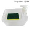 Hand Soap Dispenser Automatic Soap Dispenser And Scrubber Holder With Sponge 2-In-1 Liquid Soap Dispenser With Dishwashing Brus