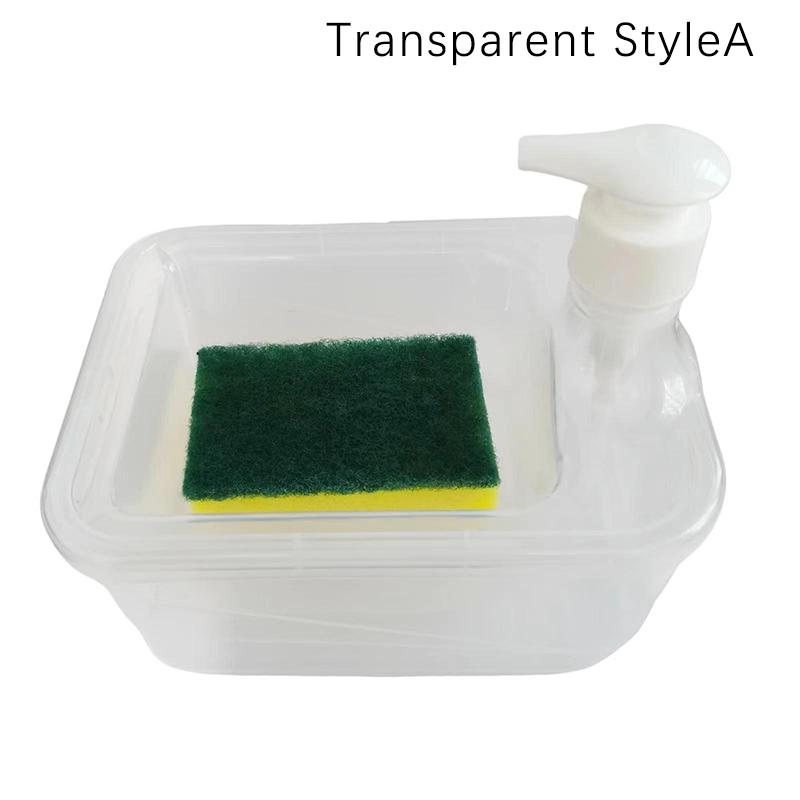 Hand Soap Dispenser Automatic Soap Dispenser And Scrubber Holder With Sponge 2-In-1 Liquid Soap Dispenser With Dishwashing Brus