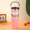 Tazza da Auto Portatile da 30 oz ad Alta Capacità, Tazza Termica in Acciaio Inossidabile con Cannuccia e Manico, Borraccia da Viaggio Sportiva, Termos