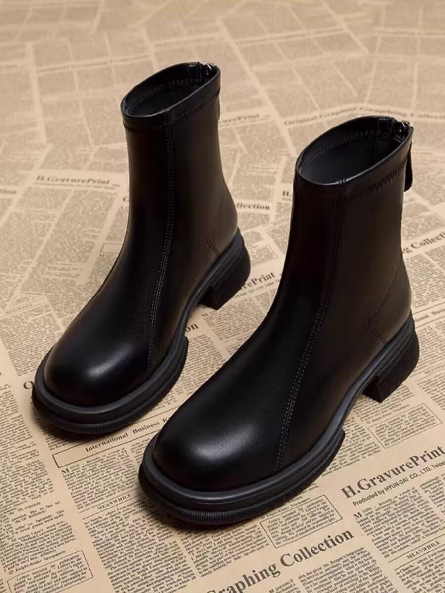 

Boots women s autumn and winter 2025 new autumn and winter Korean short boots women s French thick heel small ankle boots thin boots 35