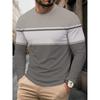 Trendy Men's Long Sleeve T-Shirt, Geometric Design, Casual Comfort Fit