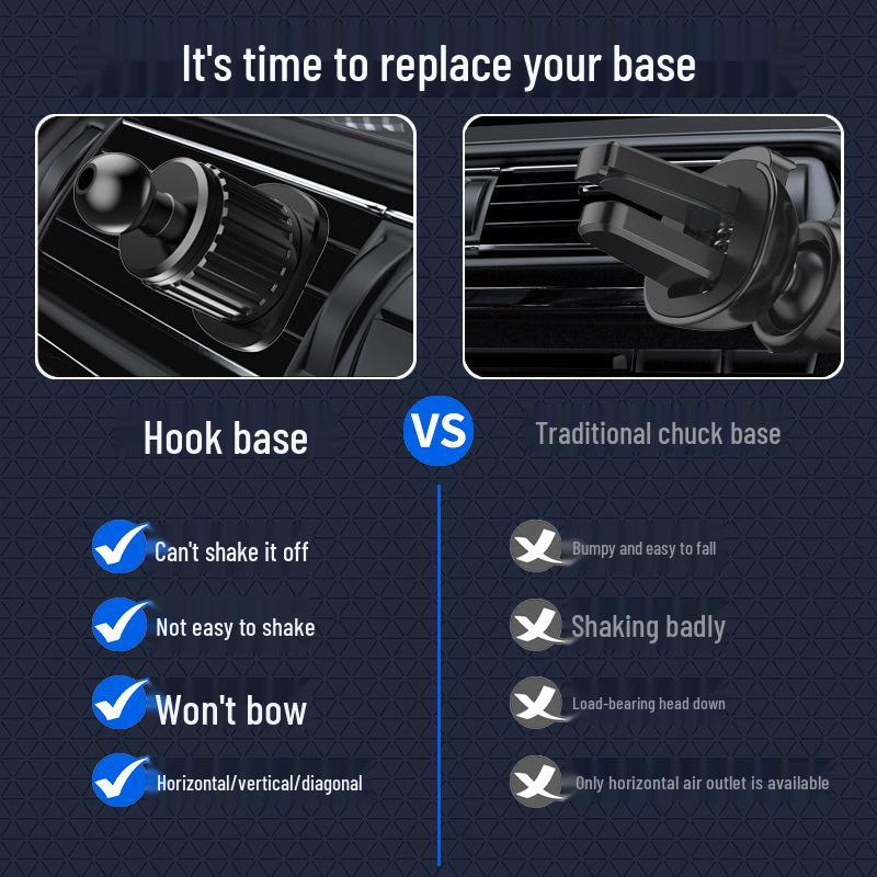 Rotating Spiral Hook Car Vent Phone Holder for 17MM Ball Head