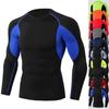 Men's Pro Quick-Dry Crew Neck Long Sleeve Tight-Fit Fitness T-Shirt