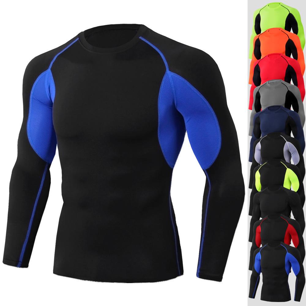 

Men s Pro Quick-Dry Crew Neck Long Sleeve Tight-Fit Fitness T-Shirt Extra Small