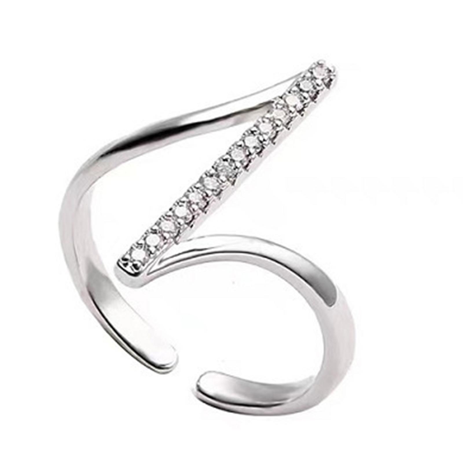 

Элегантное геометрическое кольцо-волна с цирконом, сплав цинка с золотым или серебряным покрытием, обручальное кольцо, ювелирный подарок для модных женщин серебряный
