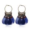 Seaside Retro Vacation Style Bohemian Feather Earrings Femininity Personality Fashion Fringed Versatile Earrings Earrings