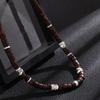 Wood Bead Splicing Necklace for Men Trendy High-End Bohemian Style Soft Ceramic Piece Collarbone Chain for Men