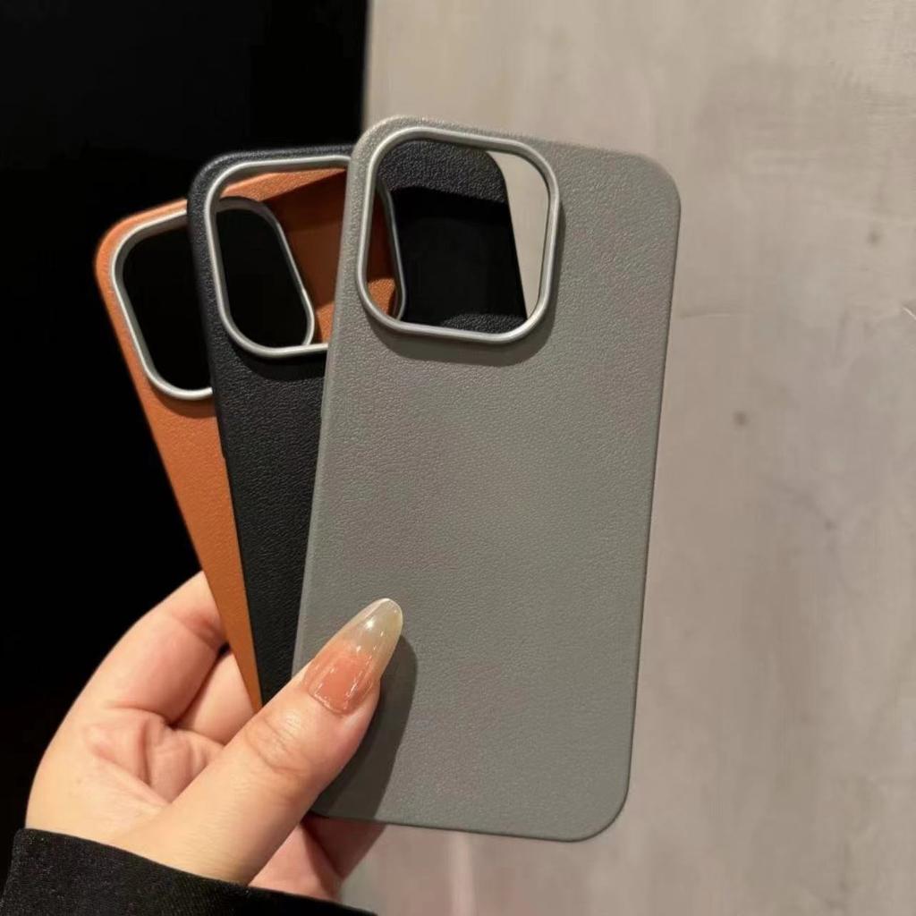 Plain Leather Pattern Phone Case for Apple iPhone16promax- Pure Color Soft Silicone Phone Protective Cover for iPhone 16/15/14/13/12/11/Plus