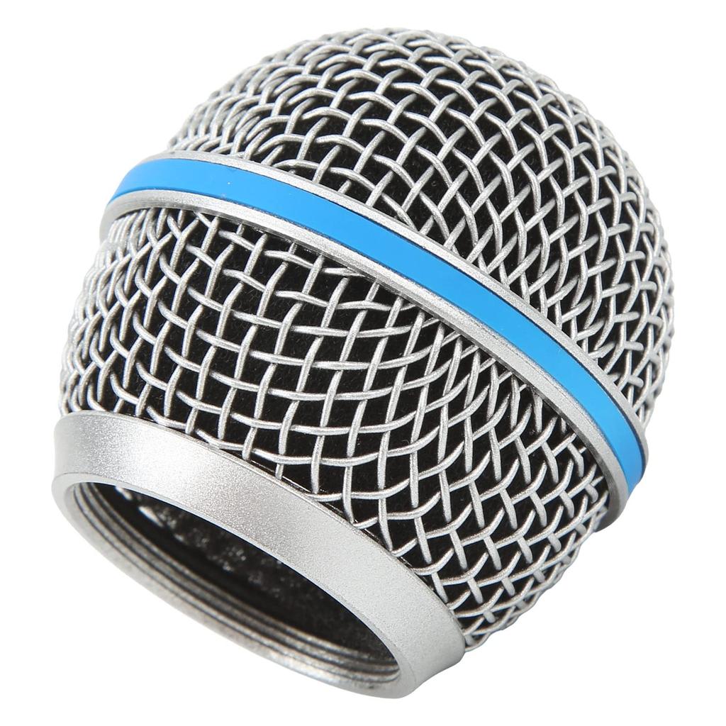 Replacement stainless steel microphone ball head grille for Beta58A, durable windproof foam filter, wide compatibility, inner foam filter