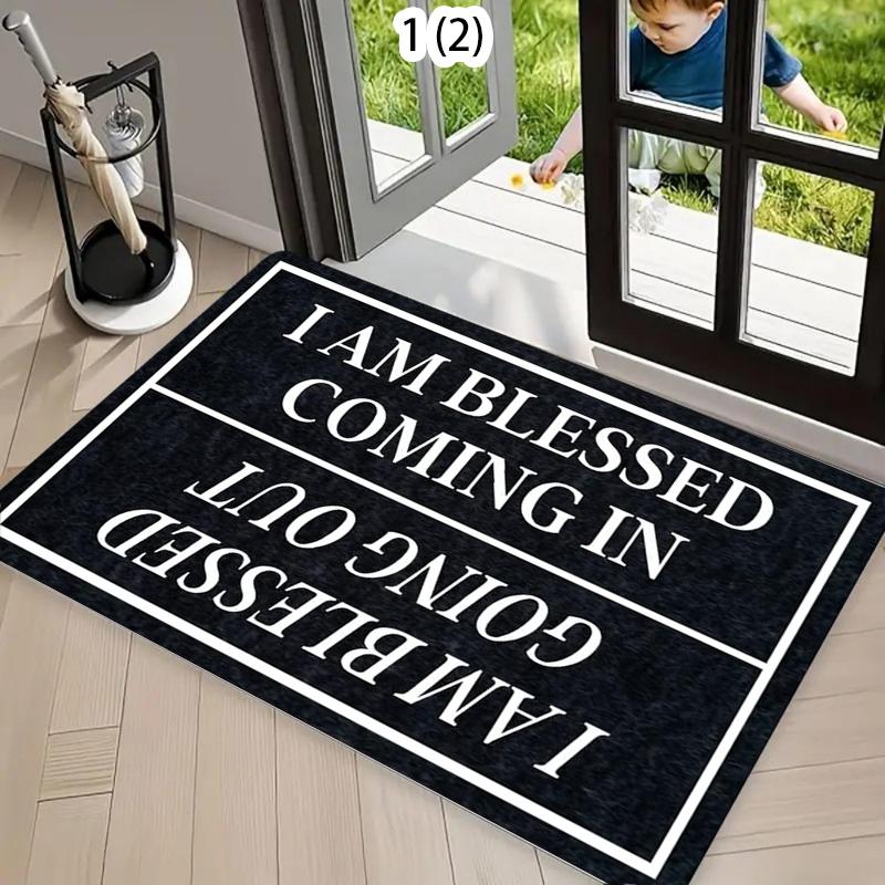 

Inspirational Quote Carpet Mat Rug Home Decoration Blessing Message Dark Background Floor Entryway Decor Door Mat Welcome Mat 40cm x 60cm