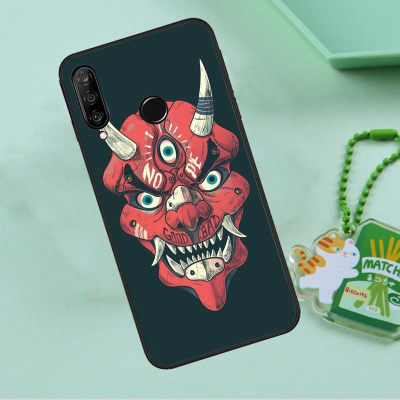 Oni Hannya Mask For Huawei Nova 12i 12s 7i 8i 11i 9 10 SE Y90 Y60 Y70 Y72 Y61 Y91 P30 P40 Lite P60 Pro Case