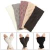 Women Girl Winter Autumn Warm Fingerless Knitted Wool Glove Wrist Gloves Exposed Finger Half Mitten