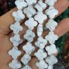 12mm Natural Agate Tiger Eye Four-Leaf Clover Faceted Beads for DIY Jewelry Making