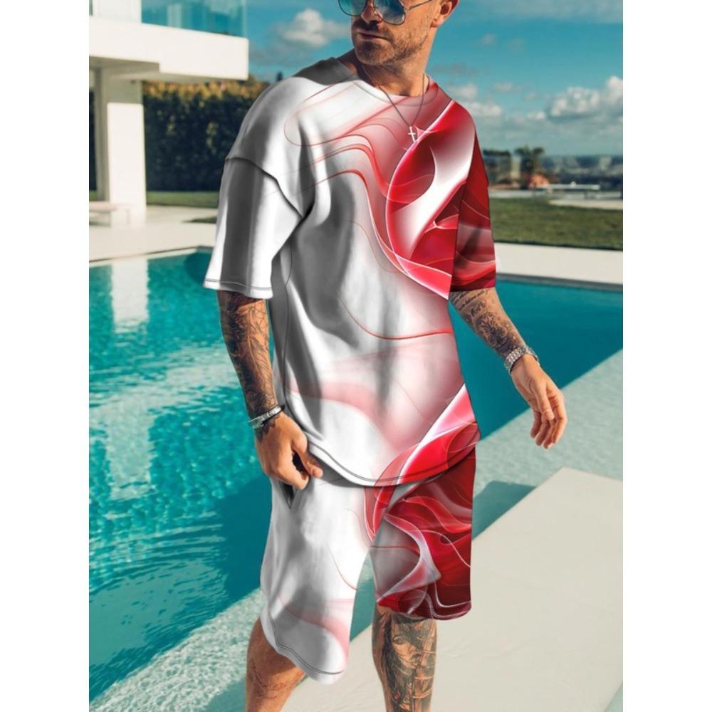 

Summer Men s Short-sleeved Shorts Sports and Casual Fashion Simple Trend Suit Versatile and Breathable 6XL