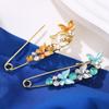 Rhinestones Flower Brooch Adjustable Waist Fastening Pins Versatile Brooches  Dress Decoration