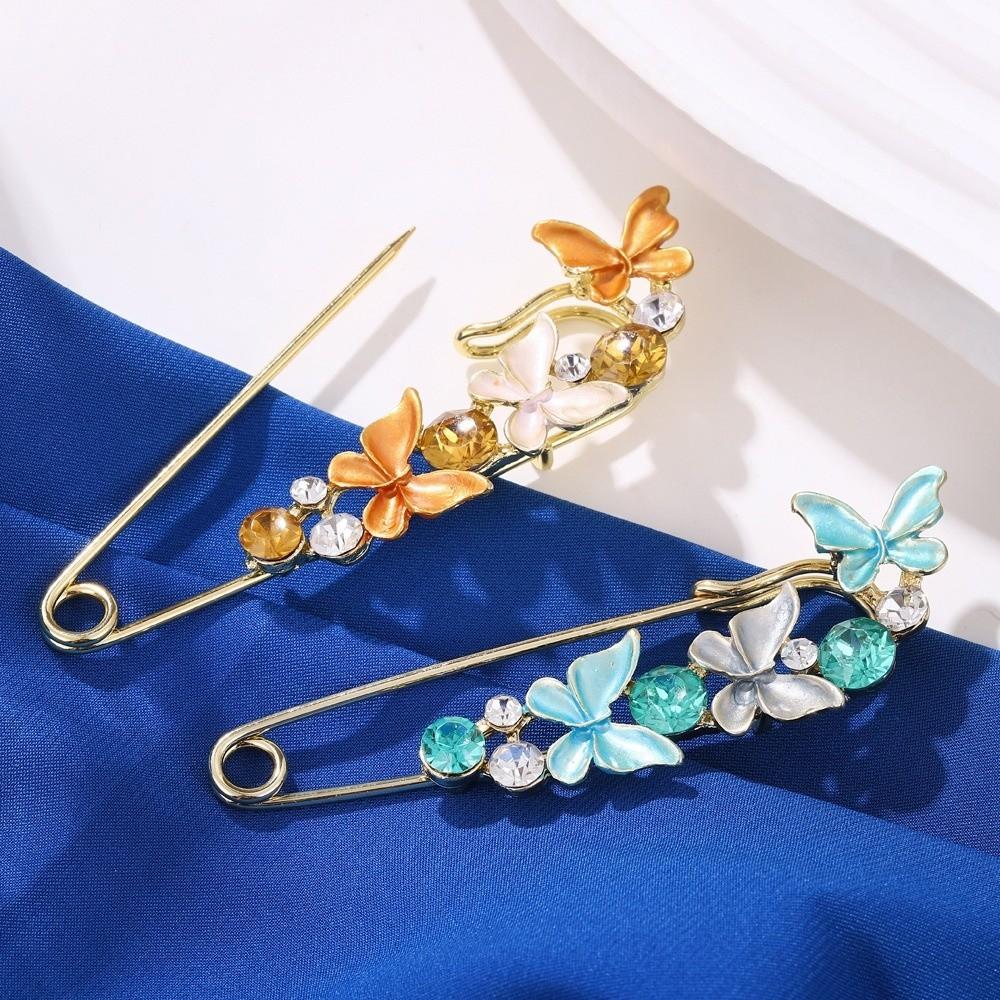 Rhinestones Flower Brooch Adjustable Waist Fastening Pins Versatile Brooches  Dress Decoration