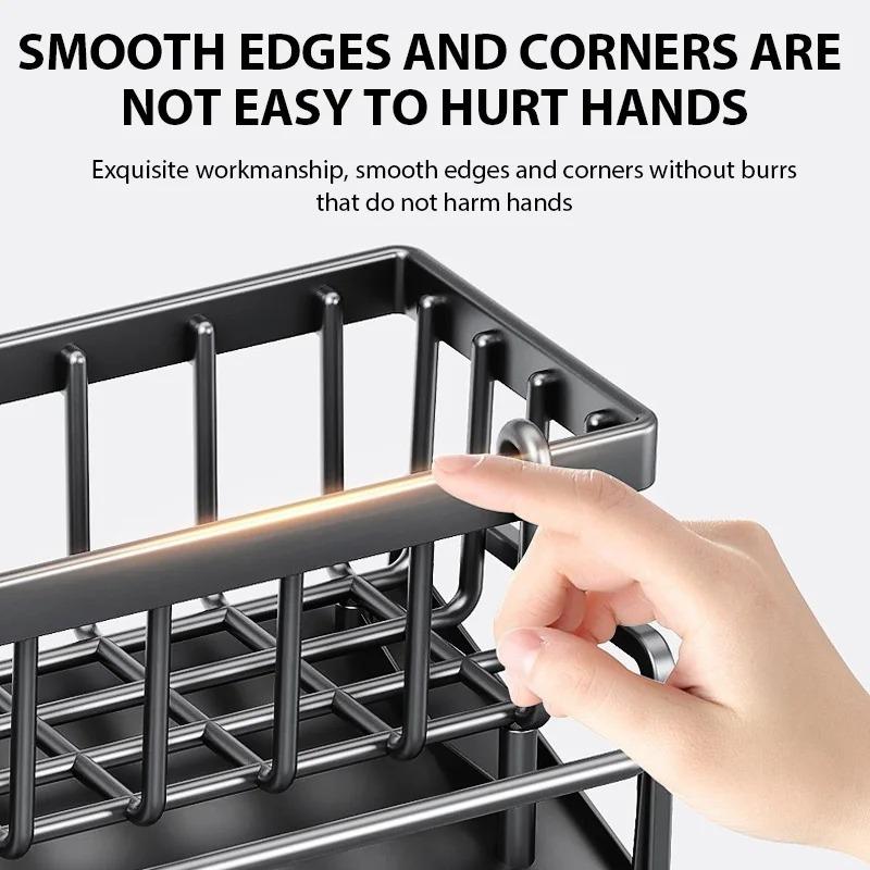 Kitchen Sink Drain Rack Organizer-Countertop Storage Shelf,for Soap Sponge Dishcloth Towel Spice, Multi-Functional Filter Basket