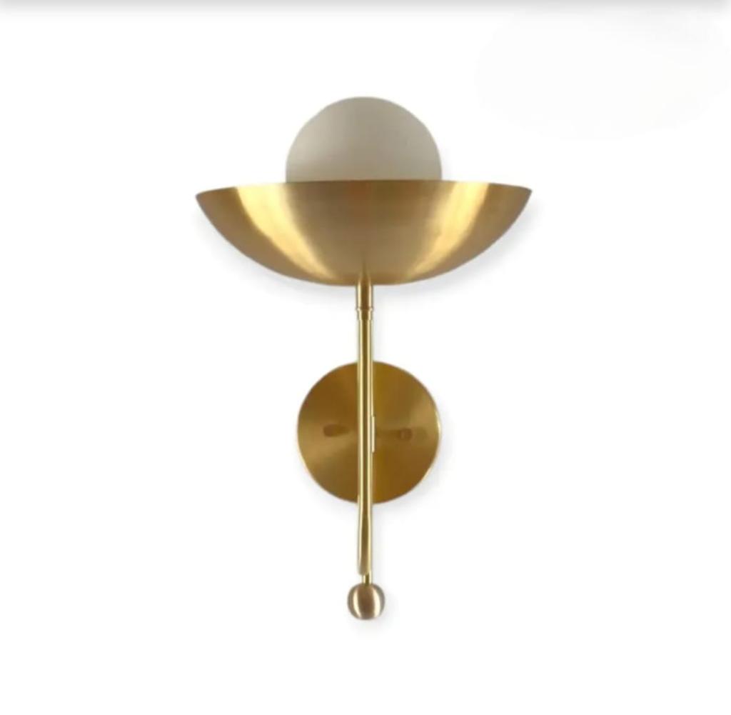Moderne Messing Wandleuchte Mid Century Kugel Wandleuchte Leuchte Wohnkultur Nachttisch Wandleuchte Lampe Handgefertigter Milchglasschirm Waschtischlampe