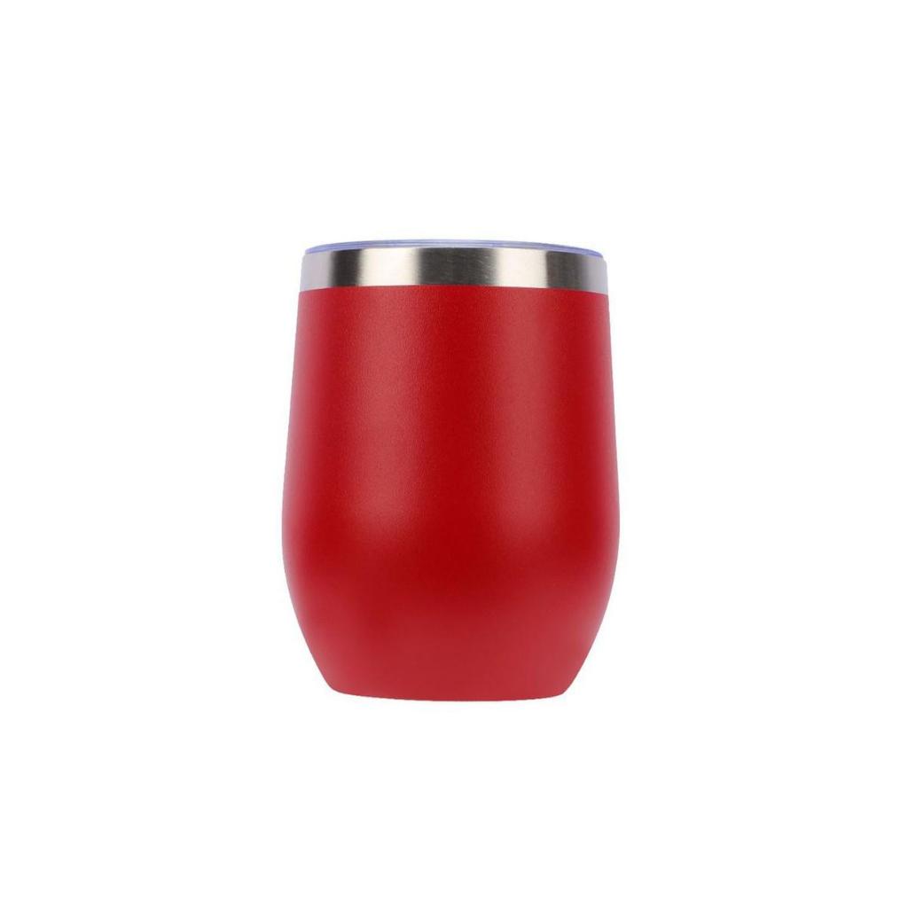 Portable Double-Layer 304 Stainless Steel Insulated Egg-Shaped Wine Glass – Stylish Red Outdoor Water Cup