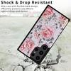 For Samsung Galaxy S23 Ultra Case Kickstand PU Leather+TPU Floral Phone Cover