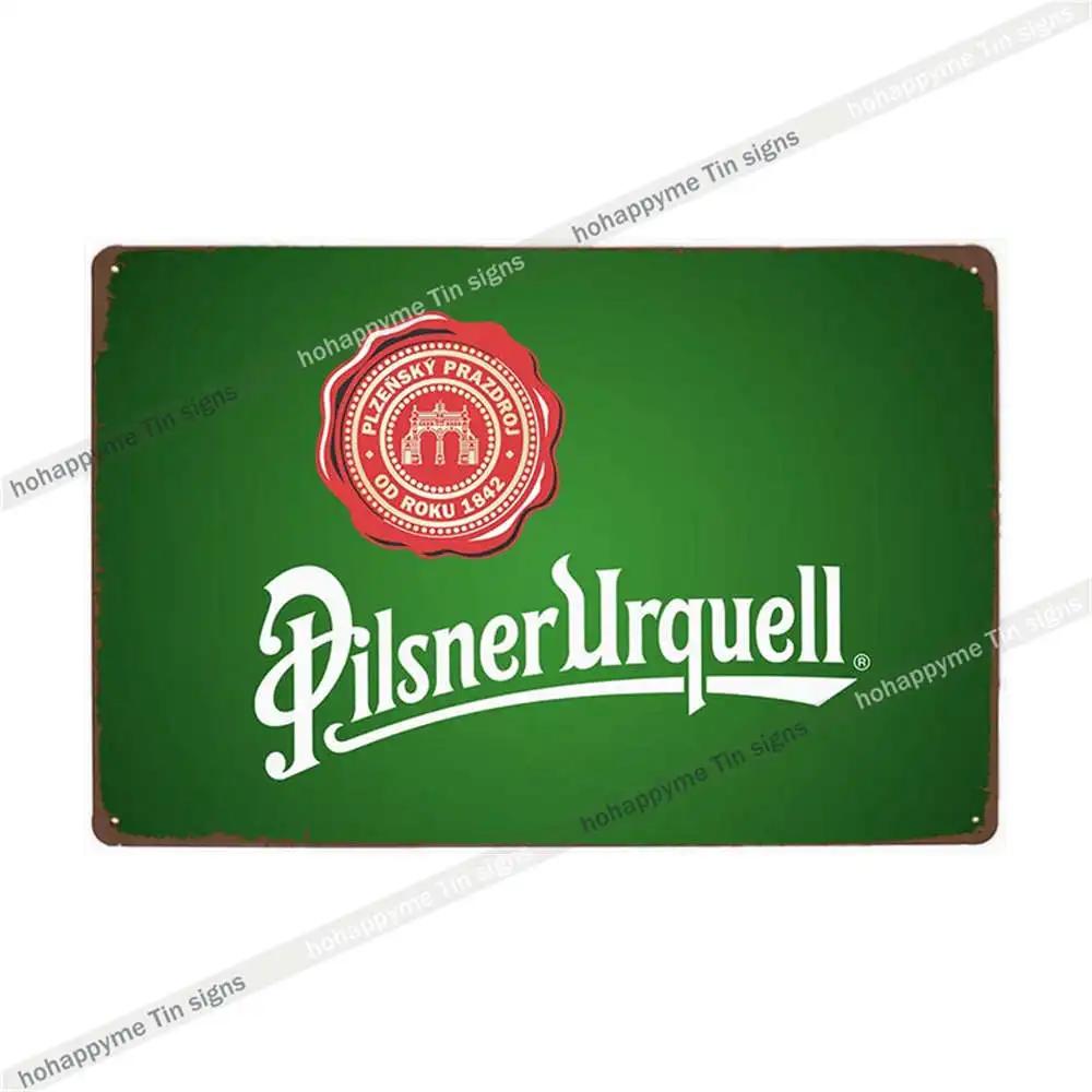 Pilsner Urquell Metal Wall Art Poster Belgium Beer Sign Vintage Bar Man Cave Club Tin Painting Decor Plaque Decoration 20x30cm