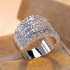 Vintage Female White Crystal Jewelry Cute Silver Color Wedding Rings For Women Luxury Engagement Valentines Day Gift