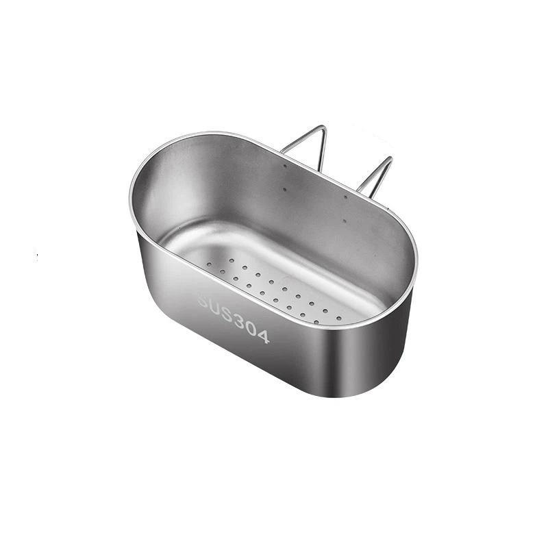 Sus304 Stainless Steel Sink Drain Basket Dual Installation Rustproof Design For Kitchen Vegetable Fruit Washing And Storage