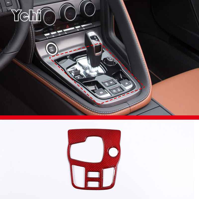 Real Carbon Fibre For For Jaguar F-TYPE 2013-2026 Car Central Control Shift Panel Cover Sticker Car Interior Accessories