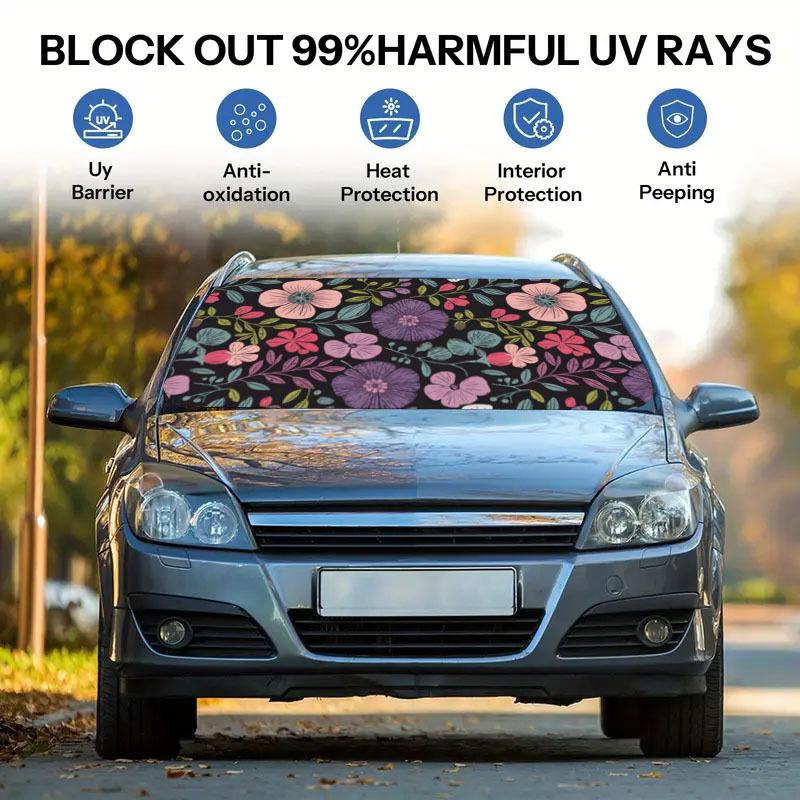 1Pcs Universal Classic Car Windshield Sunshade UV Rays Heat Blocker Keeps Vehicle Cool Unique Design Fit Sedans SUVs Trucks RVs