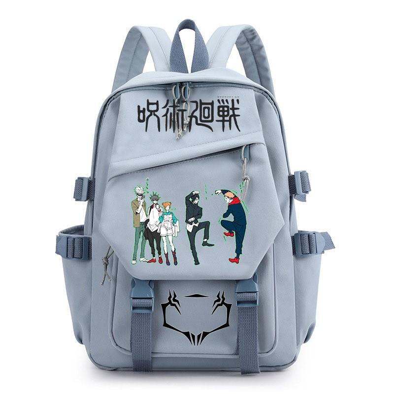 Anime Jujutsu Kaisen Iskolatáska Gyerekeknek Tinédzsereknek Diákoknak Nylon Kétvállú Táska USB Porttal Párnázott Pántokkal