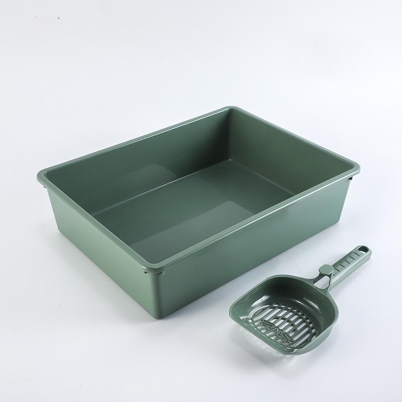 Semi-Enclosed PP Cat Litter Box: Square Design, Easy Clean, Cross-Border Support