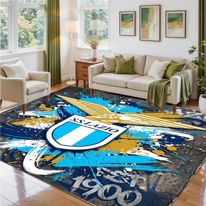 Lazio FC Design Crystal Velvet Rug Soft Decorative Mat for Bedroom Entrance