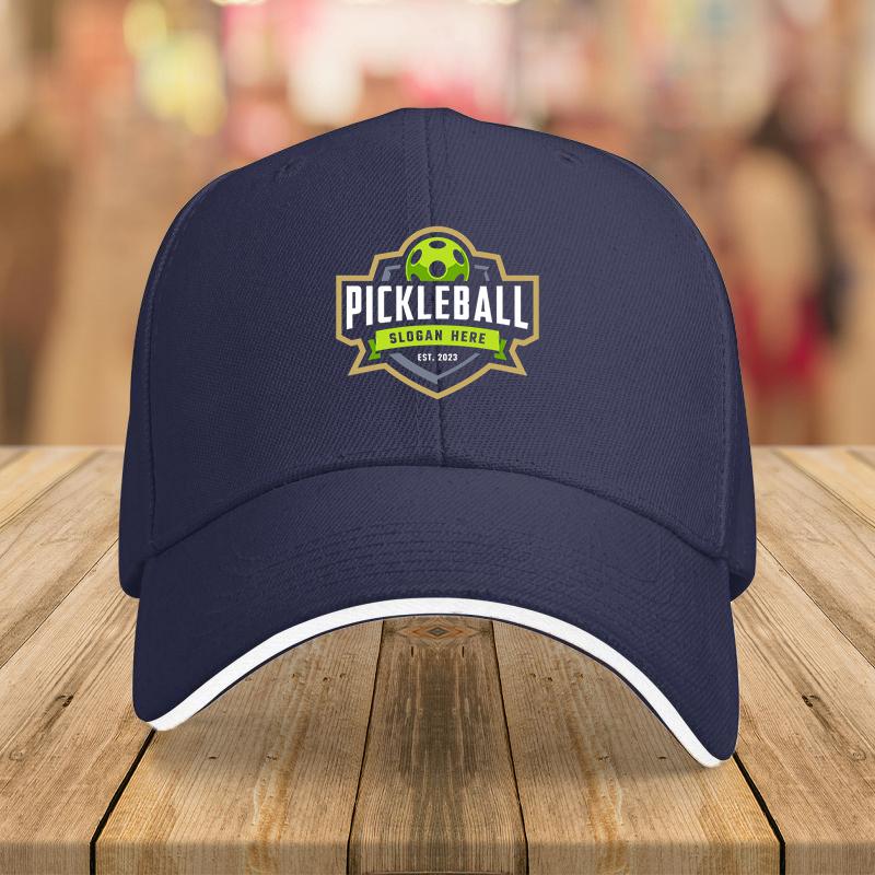 Fabric1pc Pickleball Logo Baseball Cap  Navy Lightweight Casual Style with Adjustable Snapback Ideal for Outdoor