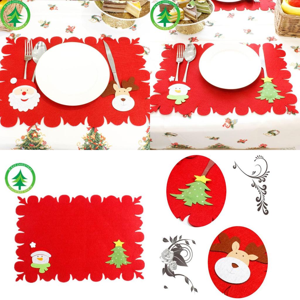 Luxurious Christmas Santa Place Mat Table Runner Mat Crafted For Holiday Cheer