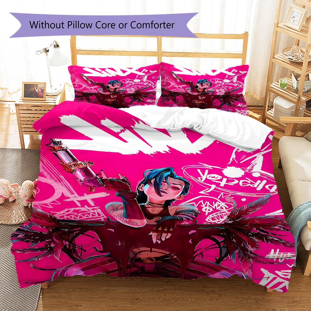Jinx Pattern Bedding,Quilt Set Quilt Cover Pillowcase Home Birthday Gift (1 * Duvet Cover + 2 * Pillowcase, Without Core)