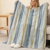 Soft Thick Flannel Blanket Warm Simple Striped Throw for Home, Guest Room, Christmas & Halloween, Cozy Single Blanket for Daily Relax