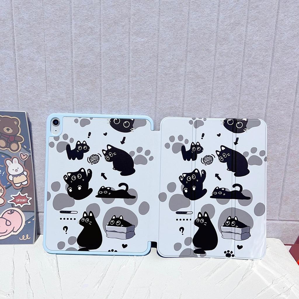 Cartoon Style Tri-Fold Case for iPad/iPad Pro 2021 - Old Dog Cat Design